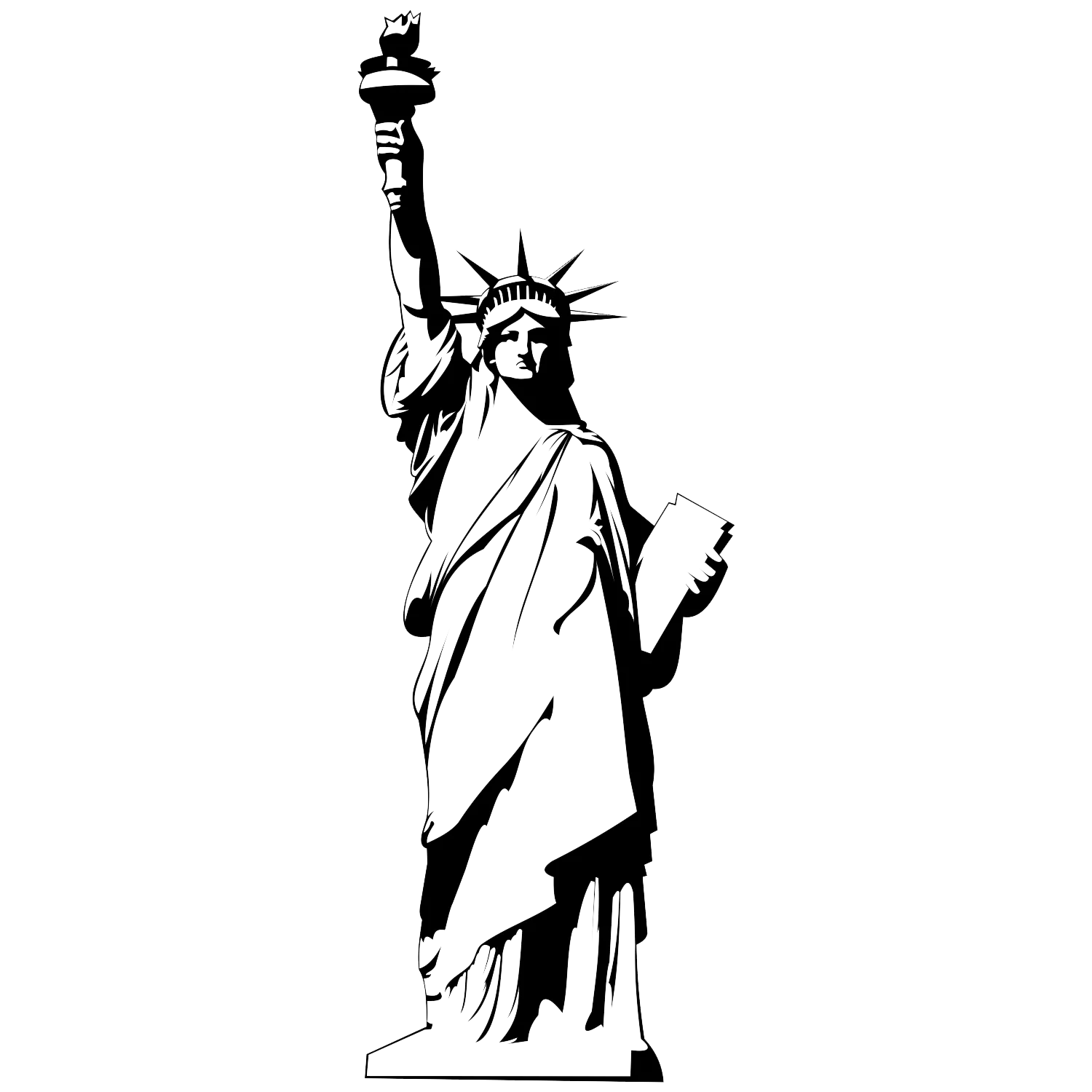 Statue of Liberty full statue, isolated background, free png